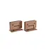 DutchLine Scharnierset Geborsteld Brons Koper (PVD) voor Profielloze Nisdeuren (90x55x50 mm)