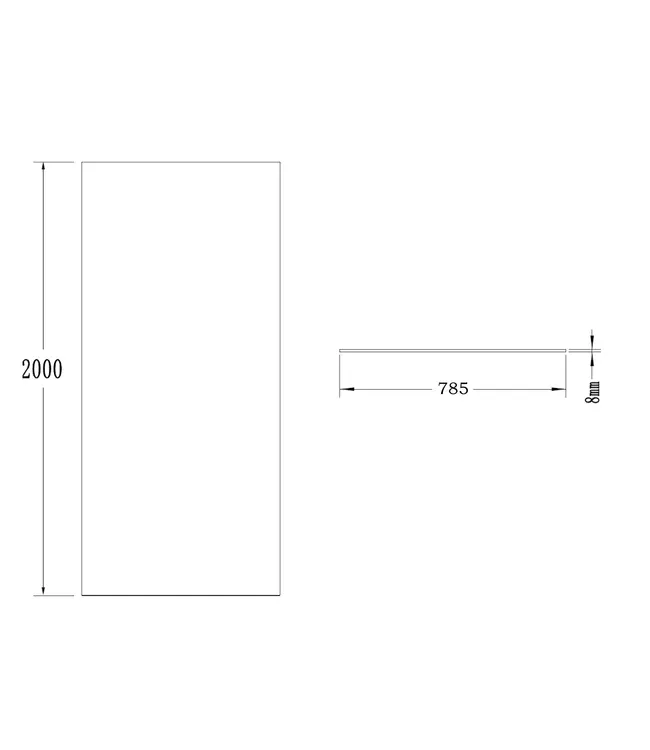 Glazen Douchewand Smart 80x200cm 8mm | Nano Coating