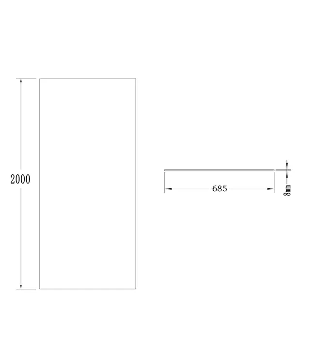Glazen Douchewand Smart 70x200cm 8mm | Nano Coating