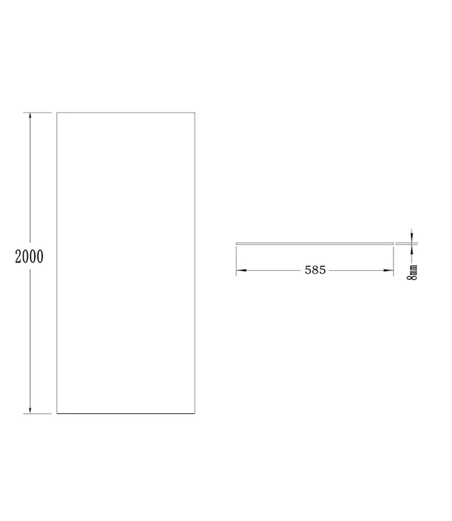 Glazen Douchewand Smart 60x200cm 8mm | Nano Coating