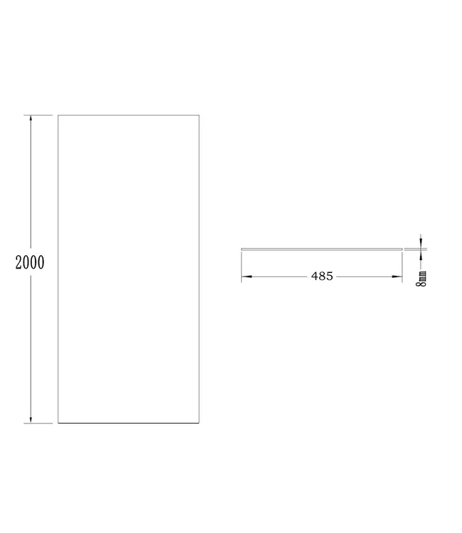Glazen Douchewand Smart 50x200cm 8mm | Nano Coating