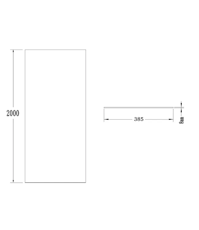 Glazen Douchewand Smart 40x200cm 8mm | Nano Coating
