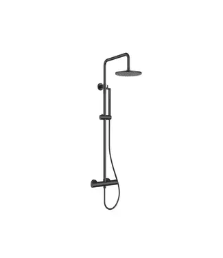 DutchLine Opbouw Regendouche set S-250 Mat Zwart (PVD) 25cm hoofddouche