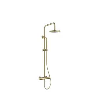 DutchLine Opbouw Regendouche set S-250 Geborsteld Messing (PVD) 25cm hoofddouche