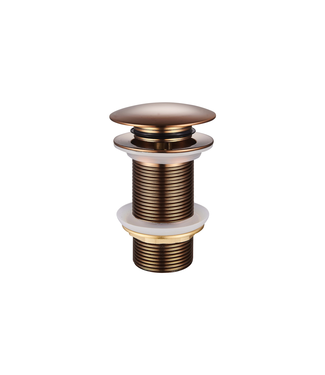 DutchLine Afvoerplug Geborsteld Brons Koper extra lang 10cm - Clickwaste verlengd 1/4