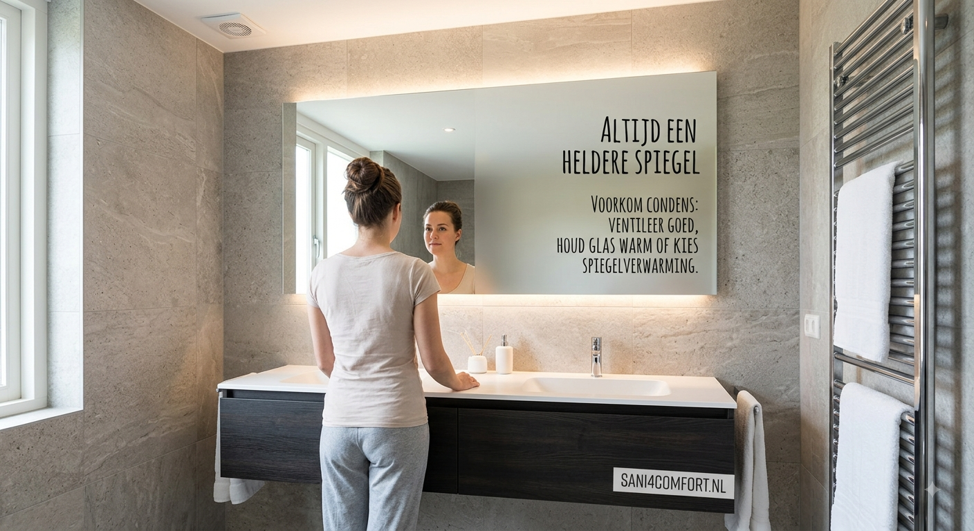 Beslagen spiegel voorkomen in de badkamer