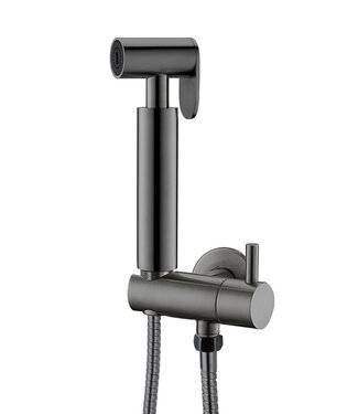 Wiesbaden Bidetset TIVARO Gunmetal met handdouche en doucheslang 1/2" - Bidetdouche 29.4307