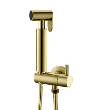 Wiesbaden Bidetset TIVARO Geborsteld Messing met handdouche en doucheslang 1/2" - Bidetdouche 29.4308