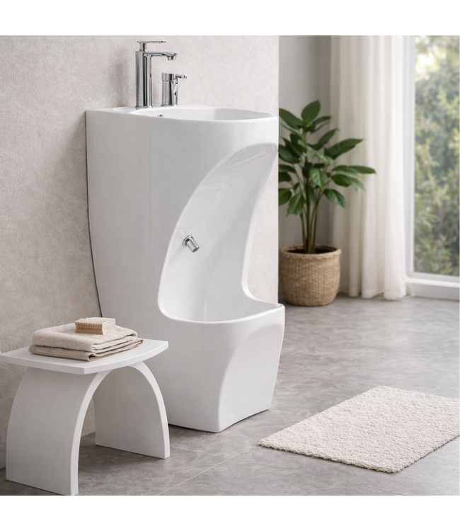 Wastafel Rituele Wassing WUDU | Abdest & Woedoe Meubel Keramisch Wit