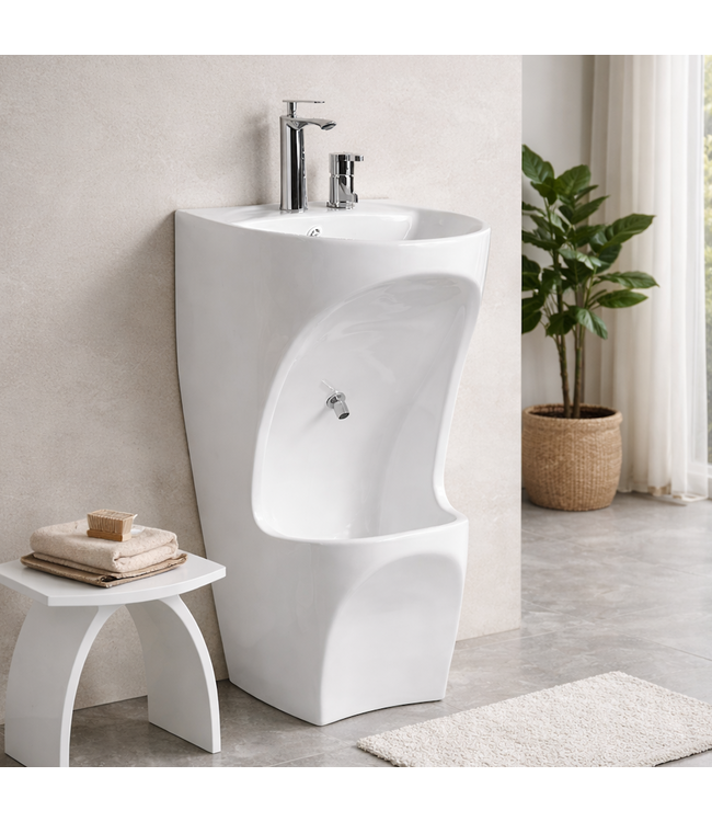 Wastafel Rituele Wassing WUDU | Abdest & Woedoe Meubel Keramisch Wit