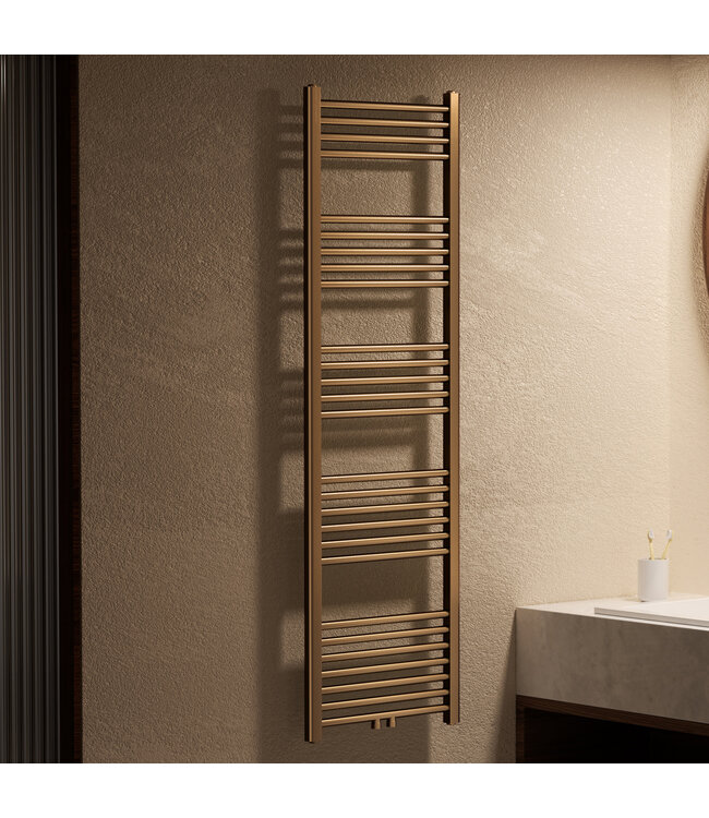 Handdoekradiator 160x50cm 721 Watt Mat Bruin Brons - Middenaansluiting Belrad Designradiator