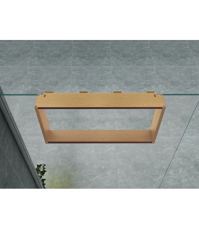 Doucherek Opbouw Frame Mat Bruin Brons met Handdoekhaken 30x60cm - Aluminium
