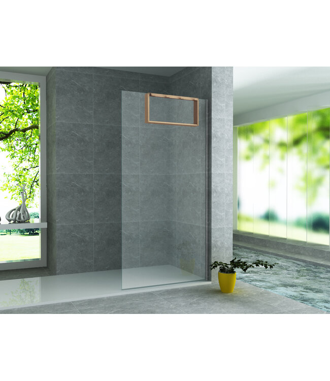 Doucherek Opbouw Frame Mat Bruin Brons met Handdoekhaken 30x60cm - Aluminium