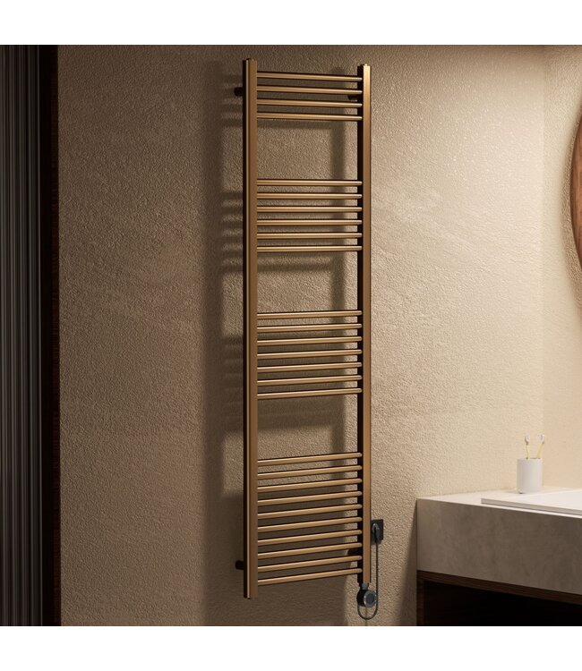 Elektrische Handdoekradiator Mat Bruin Brons 160x50cm 900Watt met Smart Wifi - programeerbaar