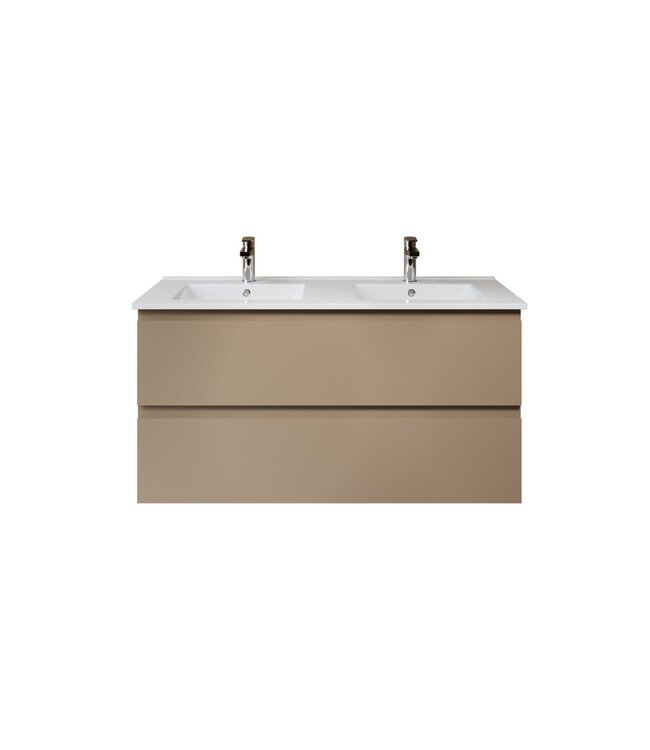 Wastafelonderkast Sally XL 118x60x45,3cm - Zand (Greeploos & Softclose)