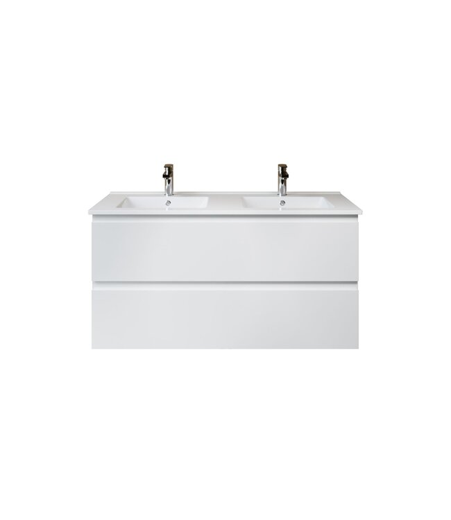 Wastafelonderkast Sally XL 118x60x45,3cm - Mat Wit (Greeploos & Softclose)