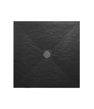 Wiesbaden Douchebak Composiet Stonea Mat Zwart 100x100cm Antislip & Inkortbaar