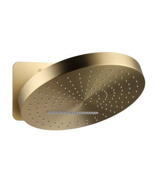 Wiesbaden UniMatch Pluuto Hoofddouche 2-standen Geborsteld Messing (PVD)32cm - Inbouw wandmontage
