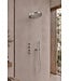 UniMatch Pluuto Hoofddouche 2-standen Geborsteld Staal 32cm - Inbouw wandmontage