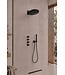 UniMatch Pluuto Hoofddouche 2-standen Mat Zwart 32cm - Inbouw wandmontage