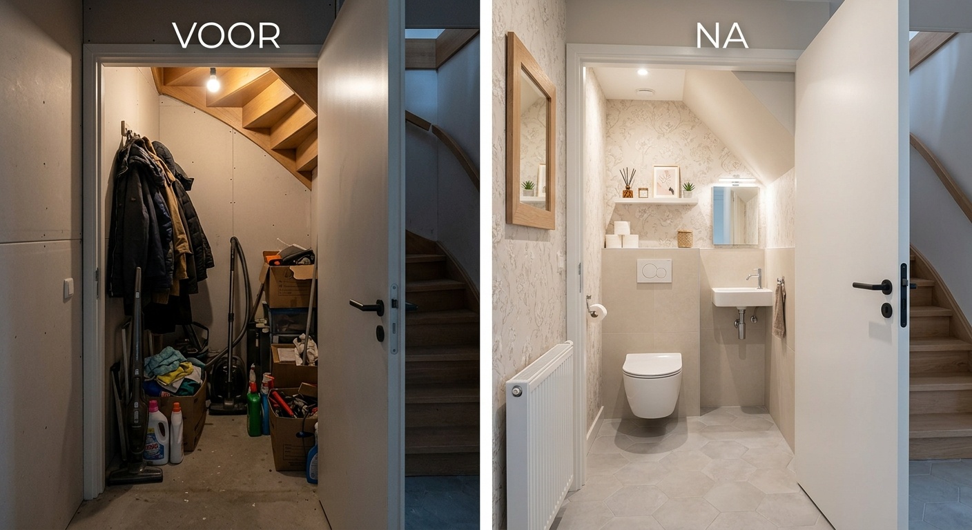 Toilet onder de trap plaatsen: zo kan het | Sani4comfort