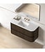Badkamermeubel Eleonora 120 cm Dark Walnoot | Enkele Wastafel Solid Surface