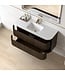 Badkamermeubel Eleonora 120 cm Dark Walnoot | Enkele Wastafel Solid Surface