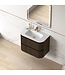 Badkamermeubel Eleonora 80 cm Dark Walnut | Incl. Solid Surface Wastafel