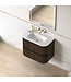 Badkamermeubel Eleonora 80 cm Dark Walnut | Incl. Solid Surface Wastafel