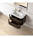 Badkamermeubel Eleonora 80 cm Dark Walnut | Incl. Solid Surface Wastafel