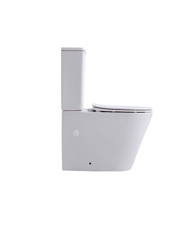 Staand toilet Duoblok Compleet - Back-to-Wall - Glanzend Wit - Randloos - OA&PK
