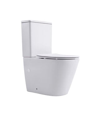 ALONI Staand toilet Duoblok Compleet - Back-to-Wall - Glanzend Wit - Randloos - OA&PK
