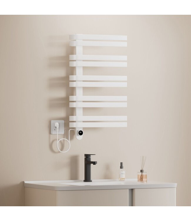 Elektrische Handdoekradiator Wit 90x50cm 225W - Smart WiFi