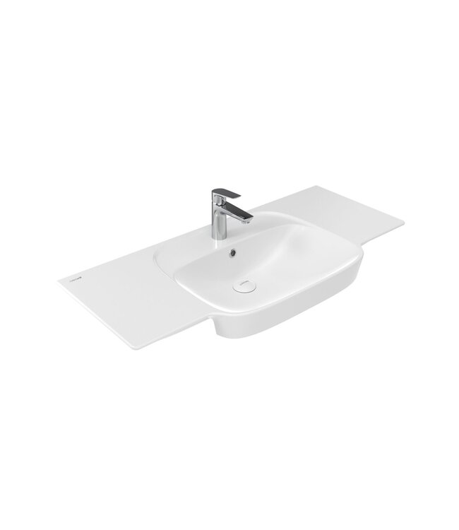 Kaya Wastafelmeubel 100cm met Frame & Witte Wastafel