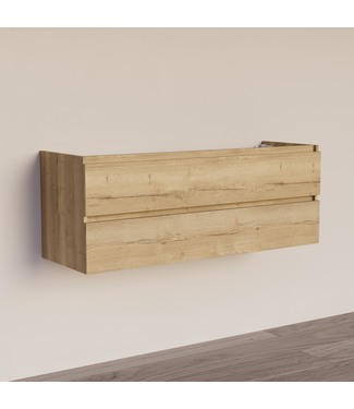 SANI-SUPPLY Wastafelonderkast Trendline Basic 140 cm Natural Oak | 2 Softclose lades