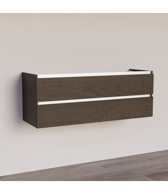 Wastafelonderkast Trendline Basic 140 cm Brown Oak | 2 Softclose lades