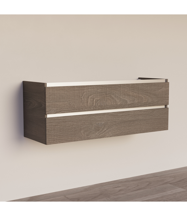 Wastafelonderkast Trendline Basic 140 cm Silver Oak | 2 Softclose lades