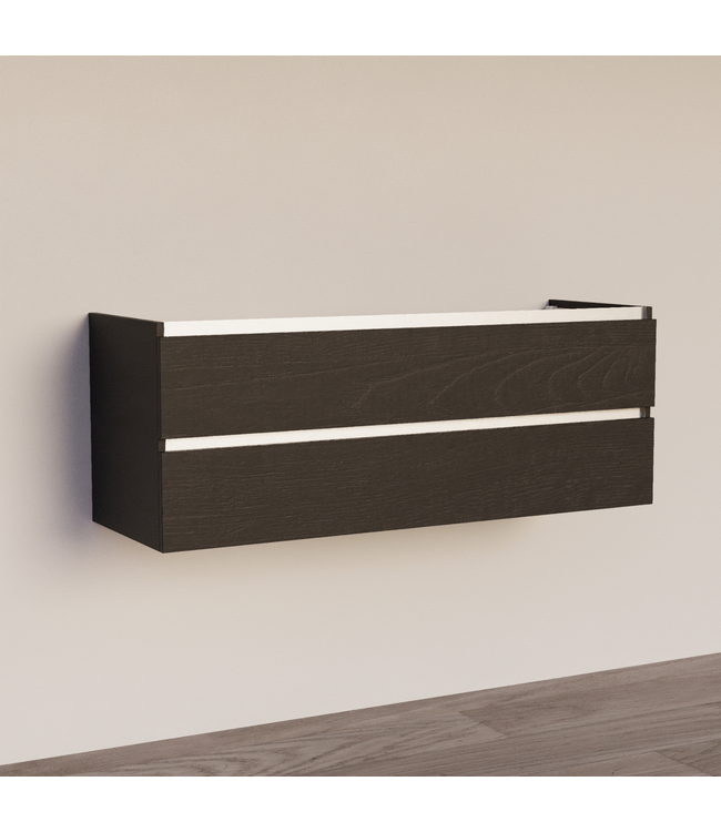Wastafelonderkast Trendline Basic 140 cm Black Oak | 2 Softclose lades