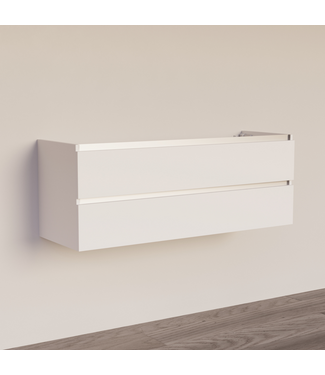 SANI-SUPPLY Wastafelonderkast Trendline Basic 140 cm Glans Wit | 2 Softclose lades