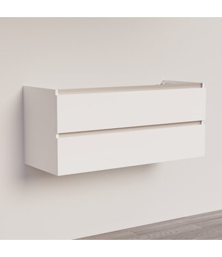 SANI-SUPPLY Wastafelonderkast Trendline Basic 120 cm Glans Wit | 2 Softclose lades