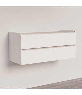 SANI-SUPPLY Wastafelonderkast Trendline Basic 120 cm Mat Wit | 2 Softclose lades