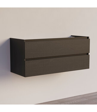 SANI-SUPPLY Wastafelonderkast Trendline Basic 120 cm Black Oak | 2 Softclose lades