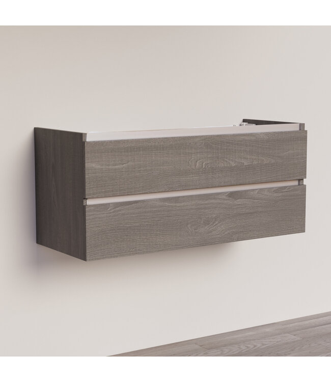Wastafelonderkast Trendline Basic 120 cm Silver Oak | 2 Softclose lades