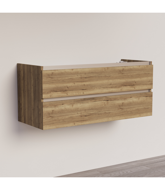Wastafelonderkast Trendline Tabak Oak 120x47x52cm softclose lades