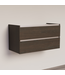 Wastafelonderkast Trendline Basic 100 cm Brown Oak | 2 Softclose lades