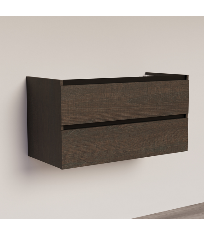 Wastafelonderkast Trendline Basic 100 cm Brown Oak | 2 Softclose lades