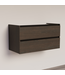 Wastafelonderkast Trendline Basic 100 cm Brown Oak | 2 Softclose lades