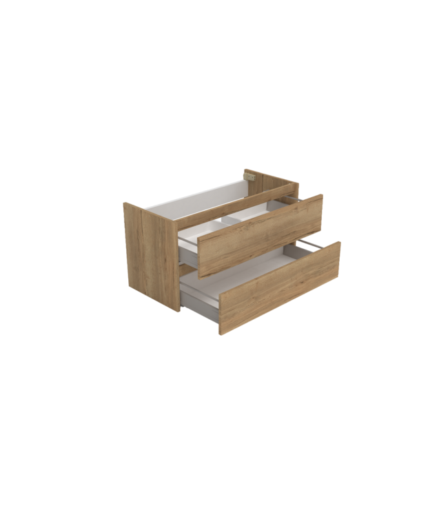 Wastafelonderkast Trendline Basic 100 cm Brown Oak | 2 Softclose lades