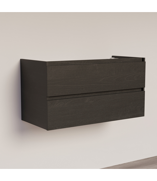 SANI-SUPPLY Wastafelonderkast Trendline Basic 100 cm Black Oak | 2 Softclose lades