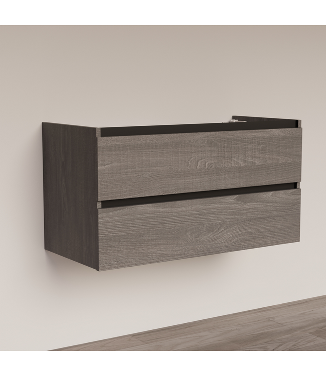 Wastafelonderkast Trendline Basic 100 cm Silver Oak | 2 Softclose lades